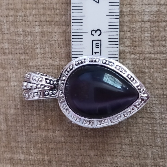Silver Tone Purple Heart Pendant - Picture 6 of 8
